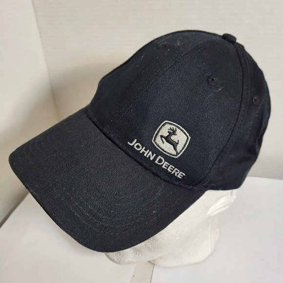 JOHN DEERE Hat Snapback Baseball Vintage Farm Cap Retro Dad Trucker Black - Picture 1 of 9